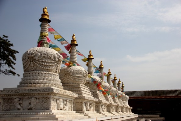 small white stupas